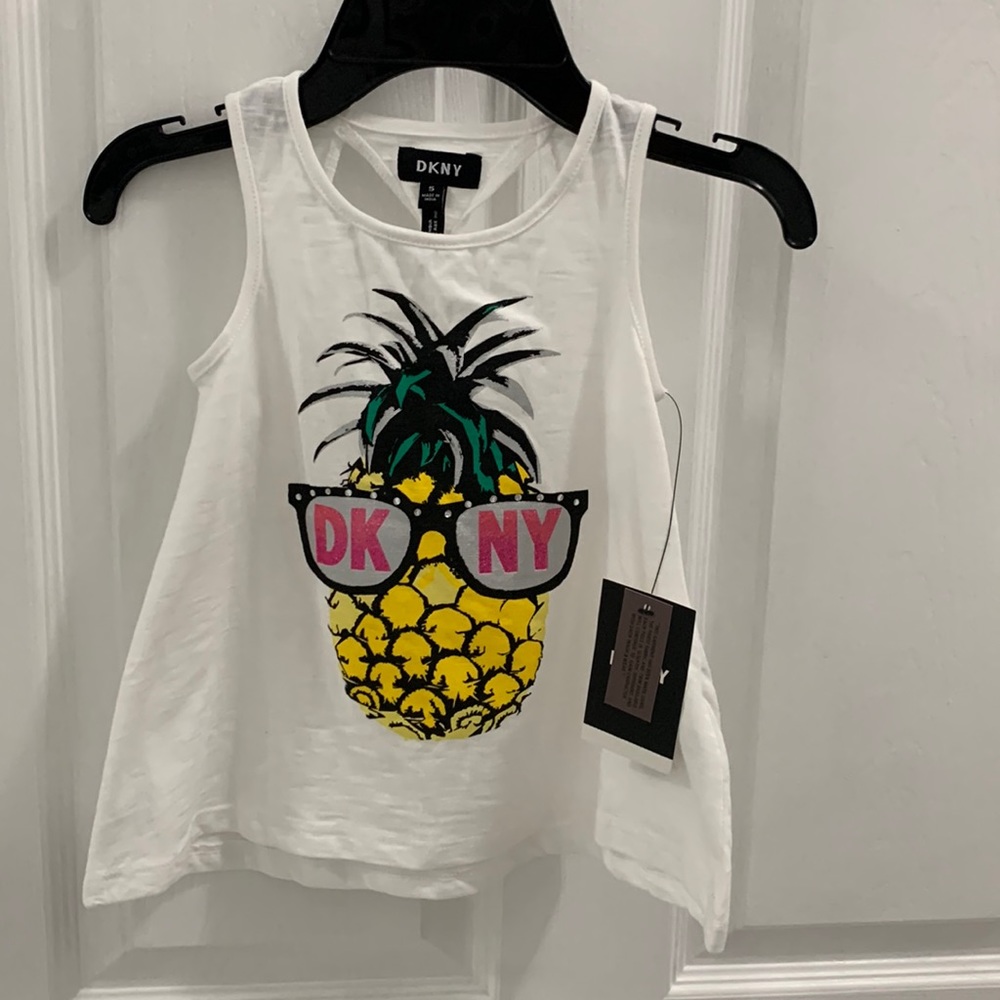 DKNY Girl's Pineapple Print Swing Tank Top size 5